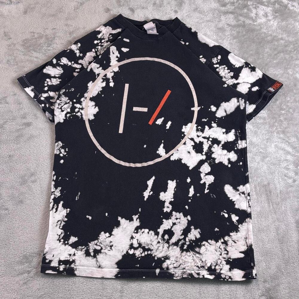 Twenty One Pilots Black White Tie Dye Logo T-Shirt Men’s Small Band Tee